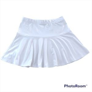 H&M white mini circle skater skirt high waisted preowned